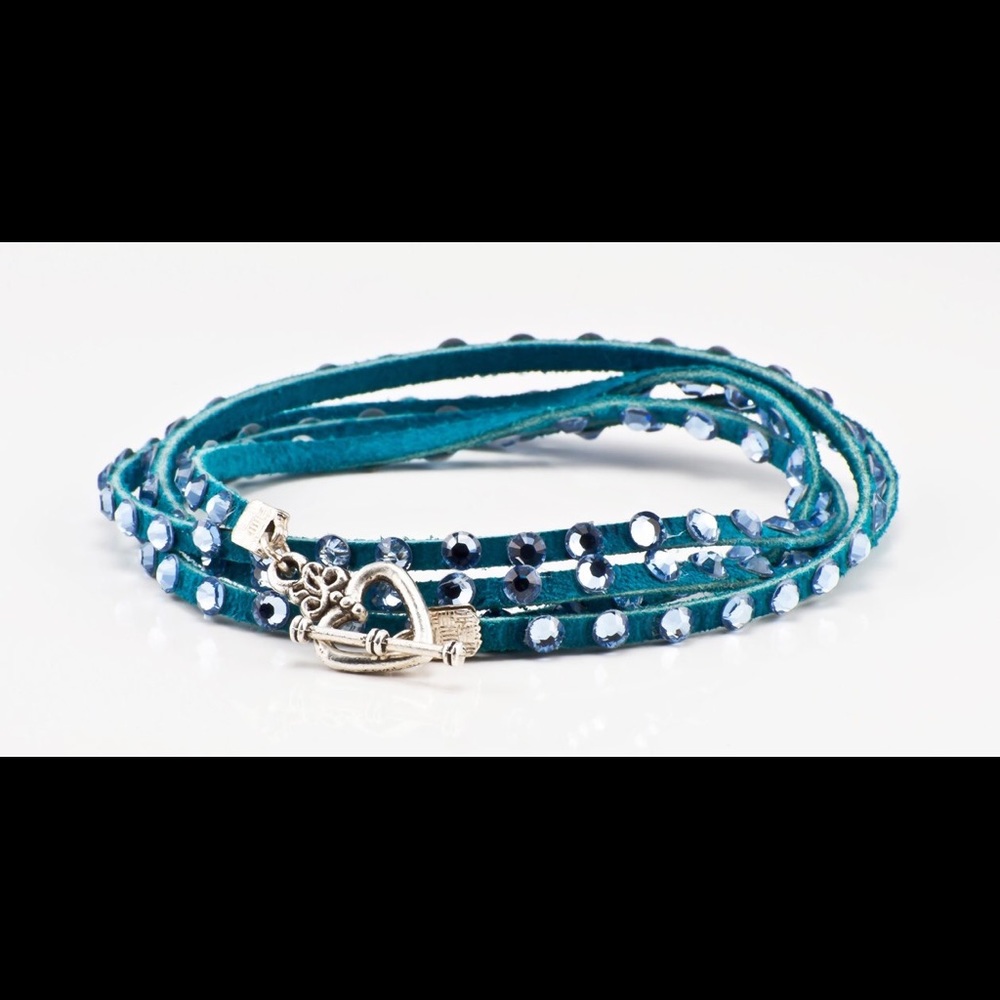 Swarovski crystal wrap bracelet in turquoise